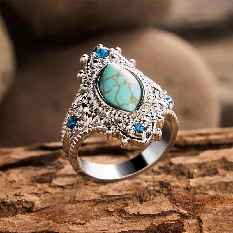 Bohemian Marquise Simulated Turquoise Women Ring for Party Gift - image 2