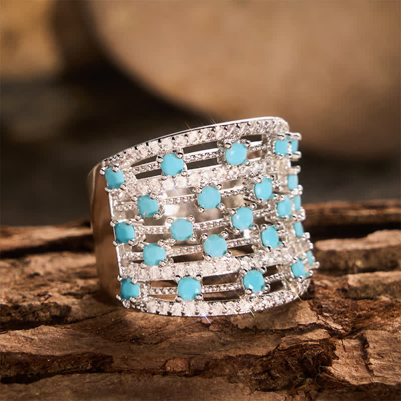 Wide Band Pave Zircon Women Statement Ring - image 3