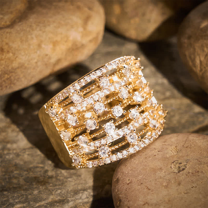 Wide Band Pave Zircon Women Statement Ring - image 5
