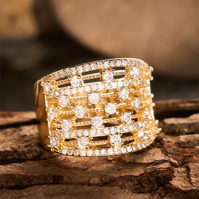 Wide Band Pave Zircon Women Statement Ring - image 7
