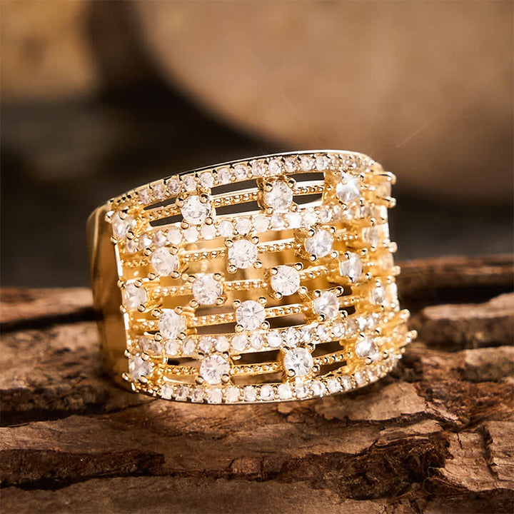 Wide Band Pave Zircon Women Statement Ring - image 7