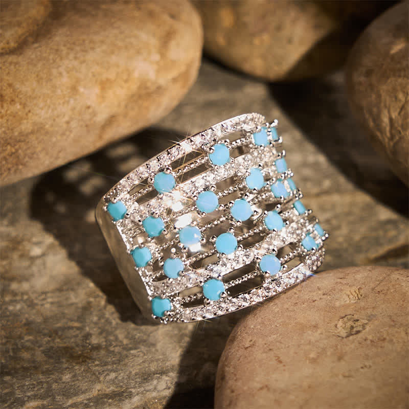 Wide Band Pave Zircon Women Statement Ring - image 1