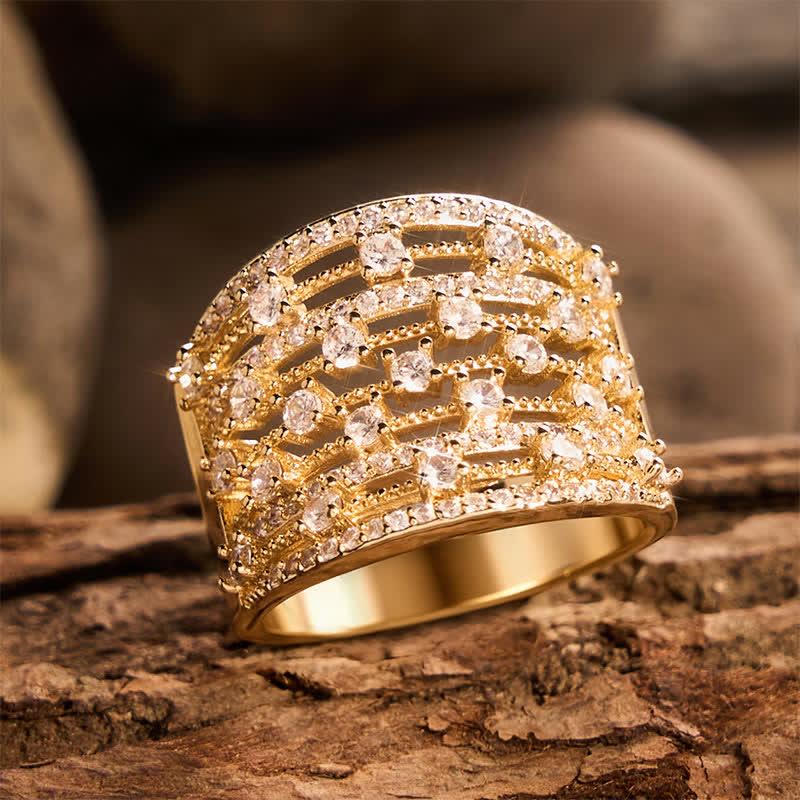 Wide Band Pave Zircon Women Statement Ring - image 6