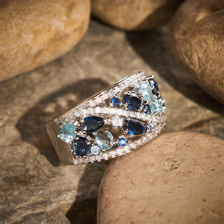 Wide Band Multi‑Stone Pave Zircon Women Ring - image 1