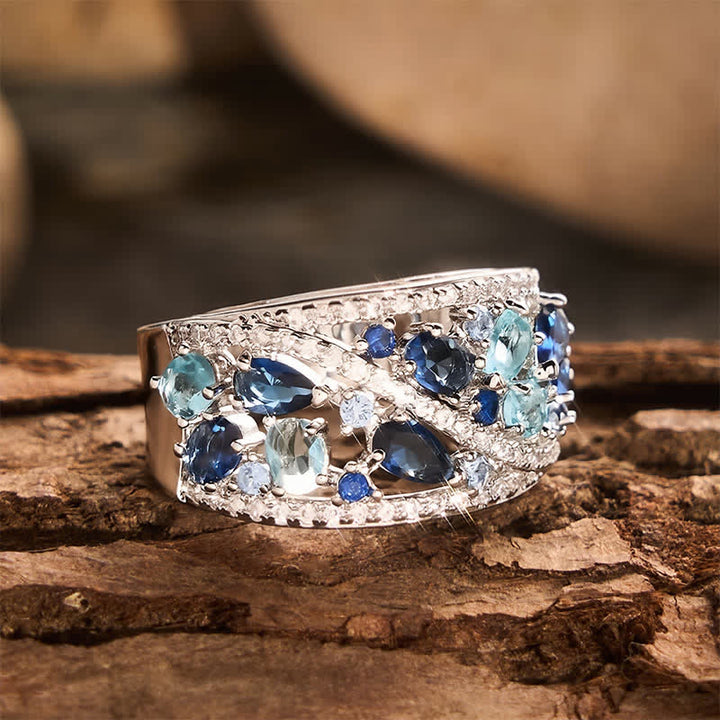 Wide Band Multi‑Stone Pave Zircon Women Ring - image 3