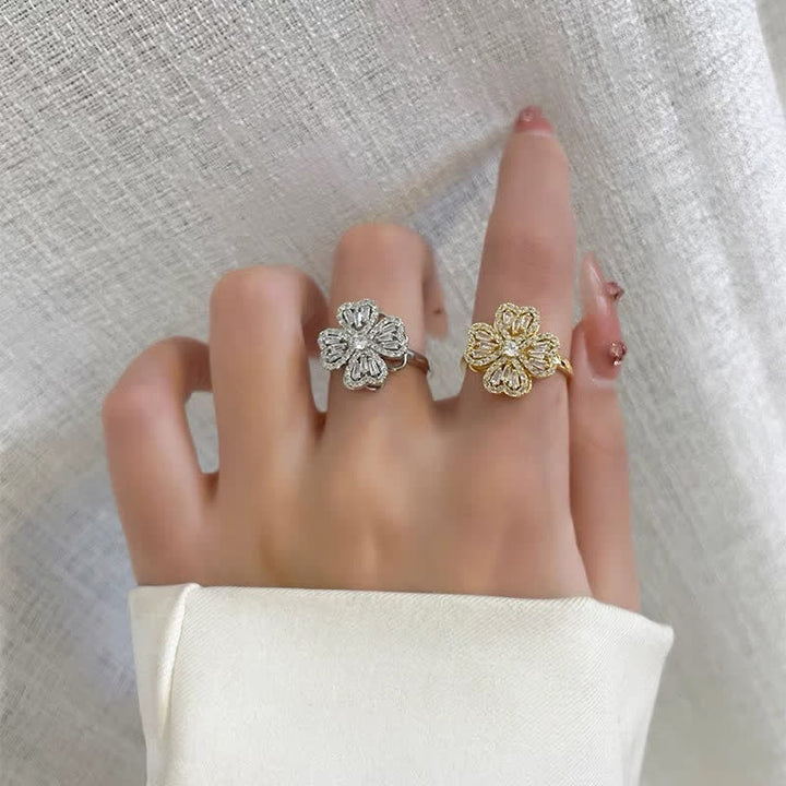 Rotating Four-Leaf Clover Adjustable Anti Anxiety Ring - image 7