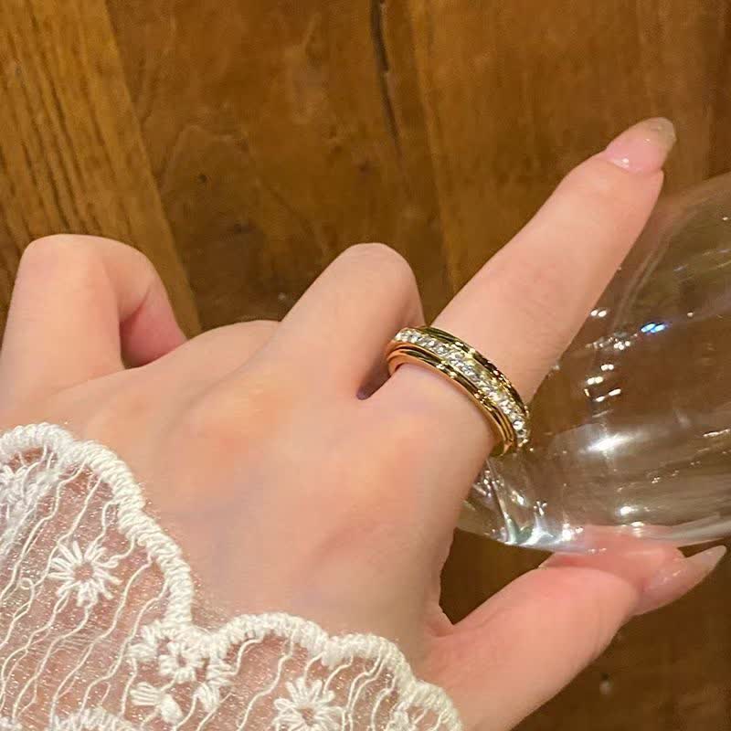 Sparkling Crystal Spinner Anti Anxiety Fidget Ring For Stress Relief - image 5