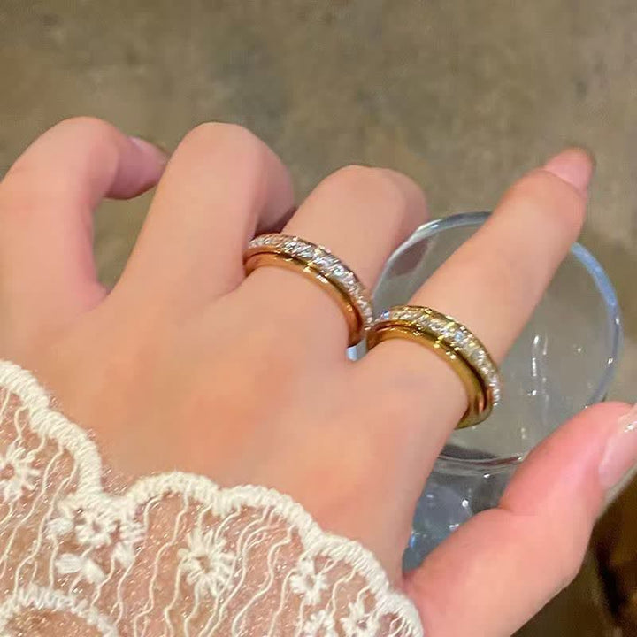 Sparkling Crystal Spinner Anti Anxiety Fidget Ring For Stress Relief - image 3