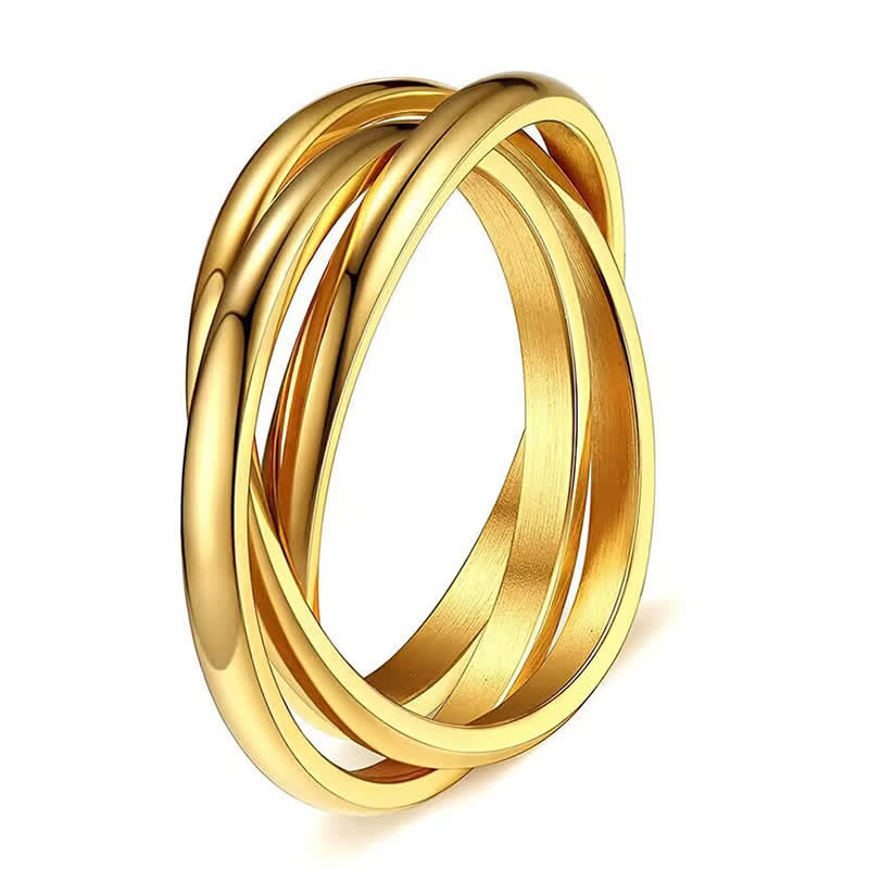  3-In-1 Interlocked Anti Anxiety Rolling Fidget Ring - Gold - US 13 - image 9