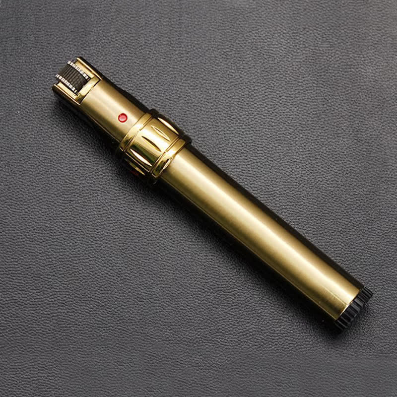 EDC Pen-Shaped Windproof Jet Flame Butane Lighter - Gold Brushed - image 2