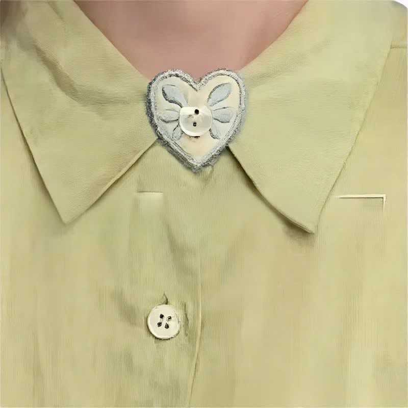 Decorative Heart-Shaped Embroidered Removable Accessory Button Hook - image 3