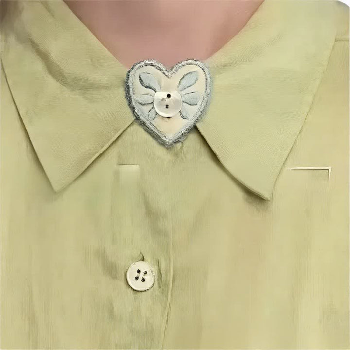 Decorative Heart-Shaped Embroidered Removable Accessory Button Hook - image 3