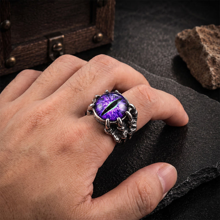 Gothic Demon Eagle Claw Aesthetic Evil Eye Ring - image 6