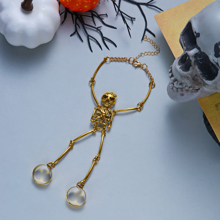 Skeleton Hand Chain Halloween Bracelet With Rings - image 11