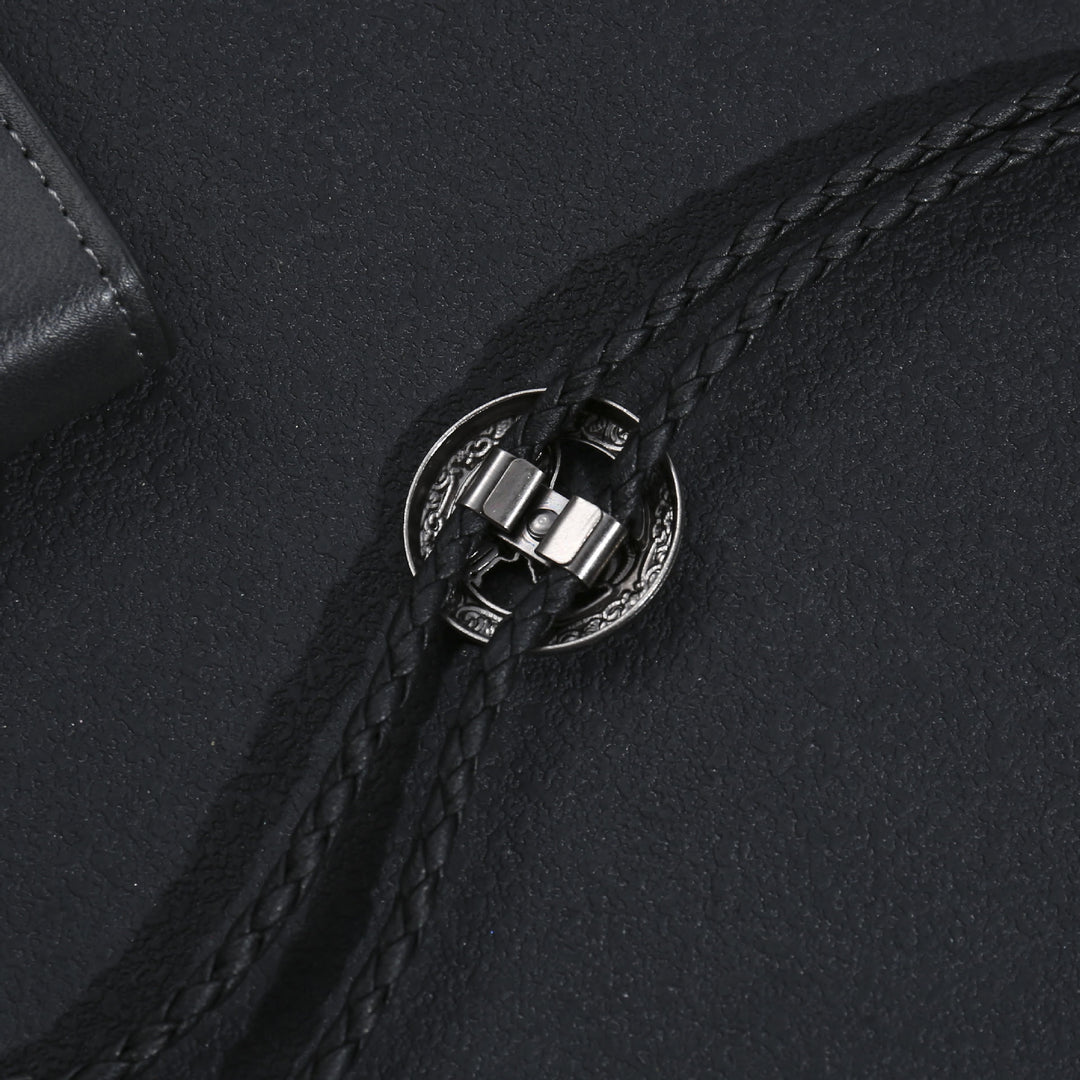 Men's Vintage Western Braided Leather Rooster Bolo Tie - image 2