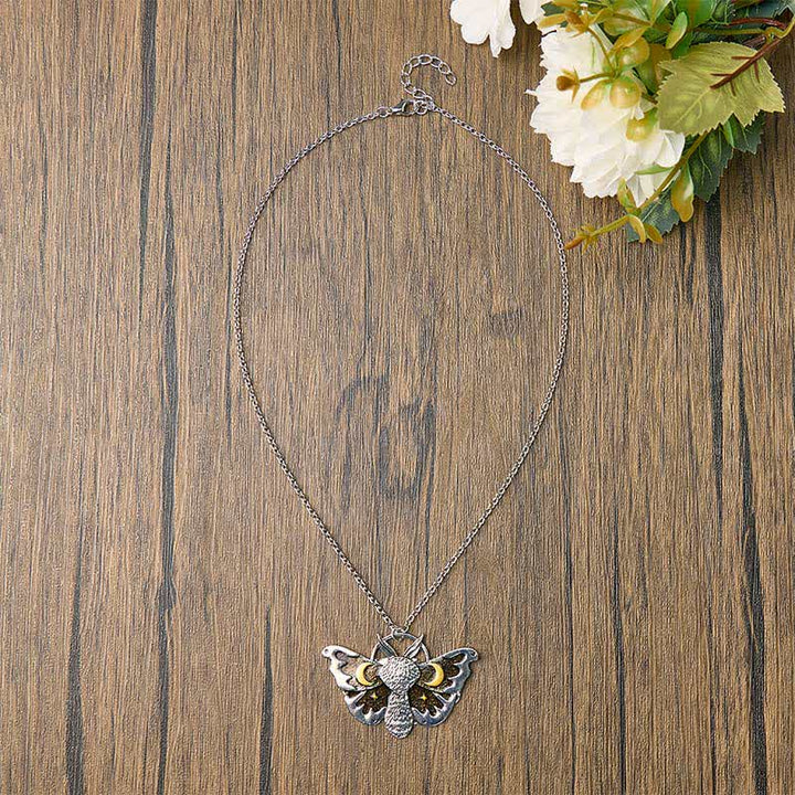 Gothic Moons & Stars Celestial Luna Moth Necklace - image 2