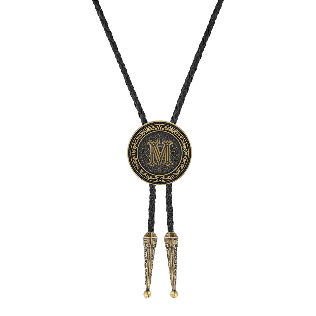 Men's Vintage Western Antique Brass Shield Bolo Tie - M - image 13