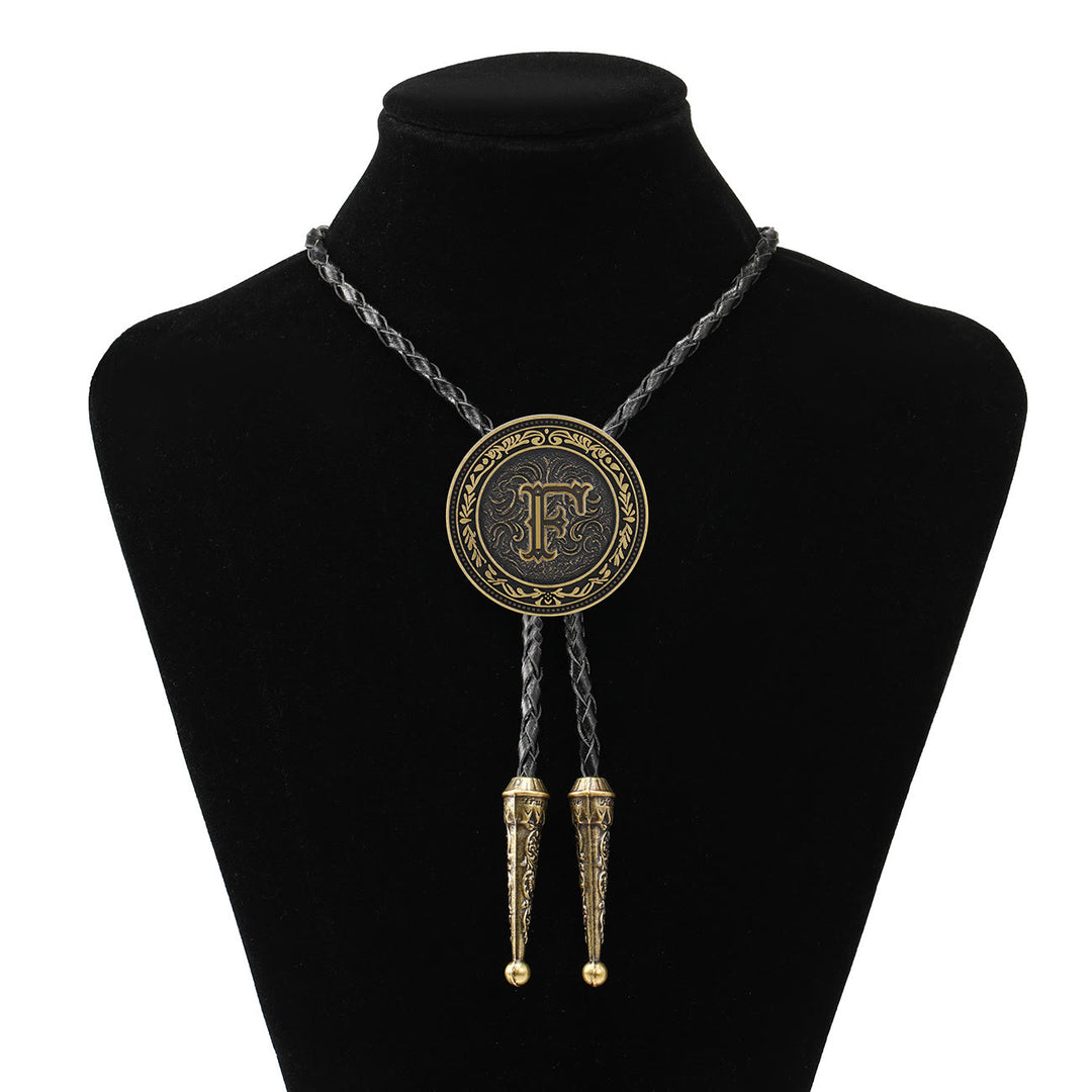 Men's Vintage Western Antique Brass Shield Bolo Tie - F - image 6