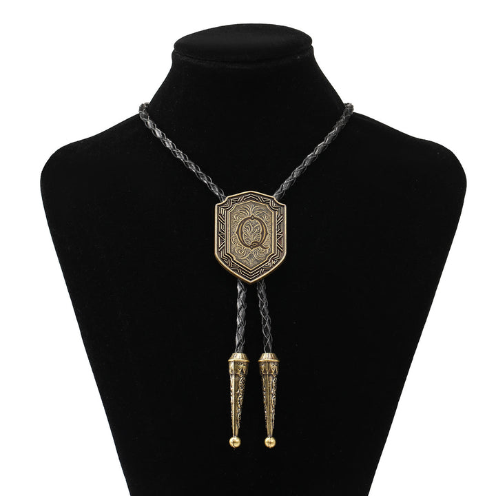 Antique Hexagonal Gothic Initial Western Bolo Tie - Q - image 17