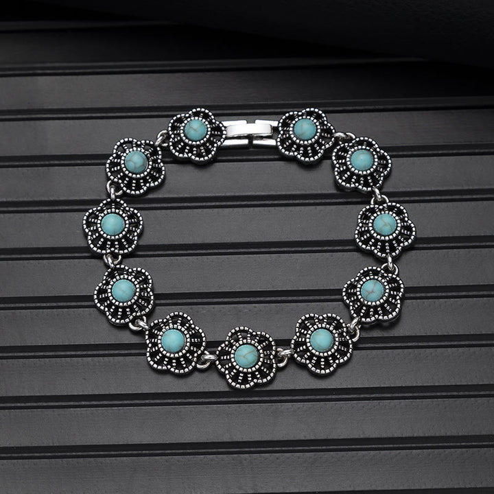 Boho Vintage Turquoise Round Stone Chic Bracelet - Style#2 - image 15