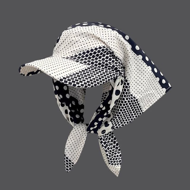Stylish Effortless Style Unisex Tie-On Bandana Baseball Cap - Black & White Dots - Adjuatable - image 24
