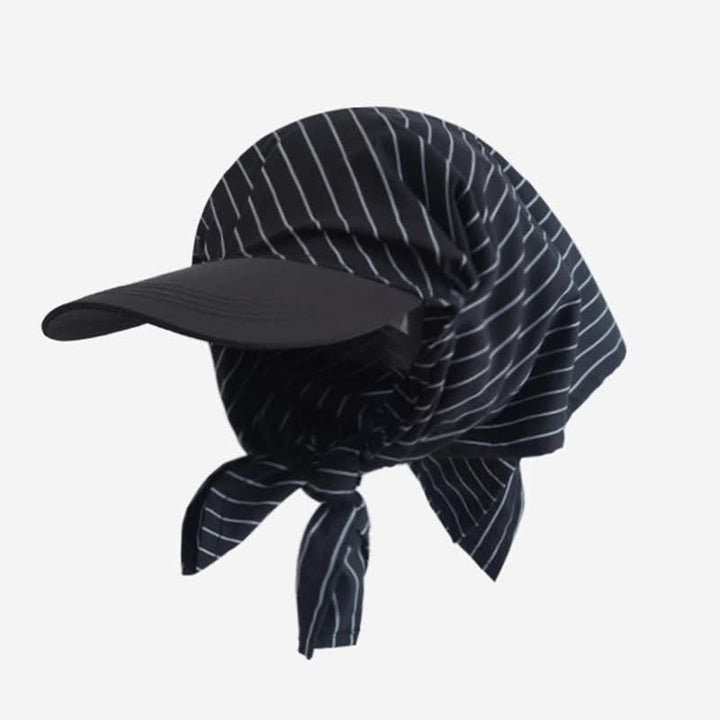 Stylish Effortless Style Unisex Tie-On Bandana Baseball Cap - Black Stripes - Adjuatable - image 3