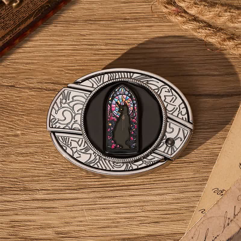 Witching Hour Black Cat DIY Hidden Folding Knife Buckle Leather Belt - image 10
