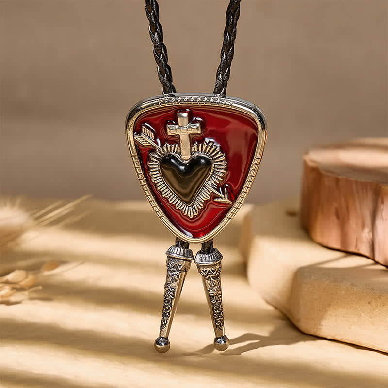 Gothic Emo Cross Arrow Heartbreaker Bolo Tie - image 2
