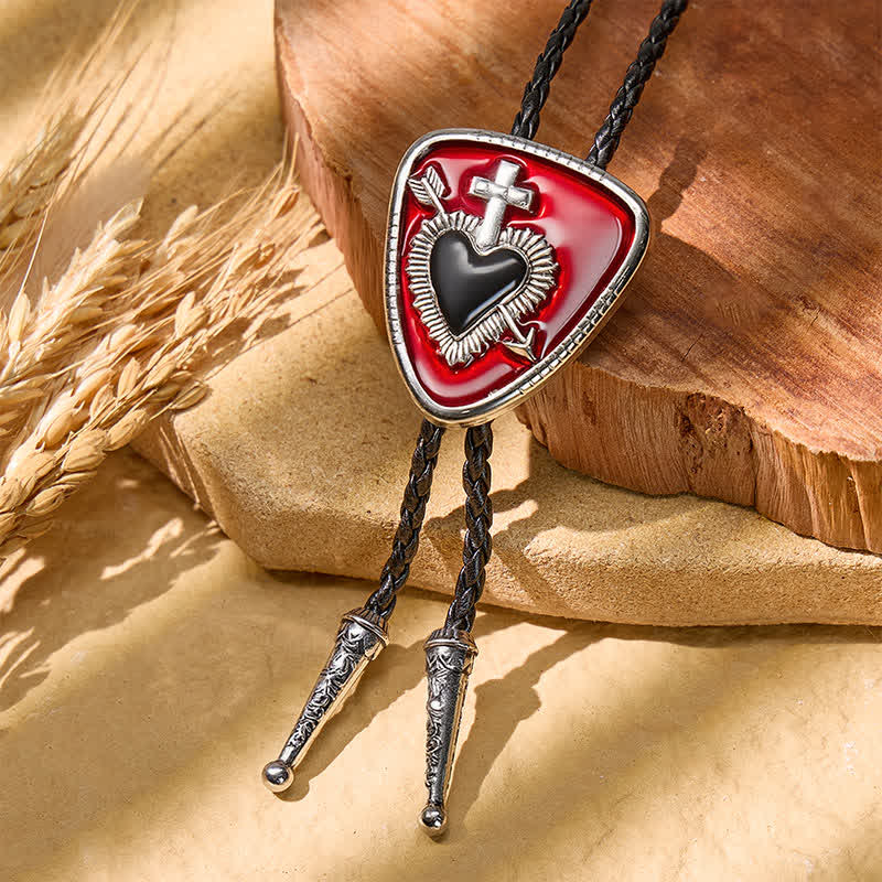 Gothic Emo Cross Arrow Heartbreaker Bolo Tie - image 0