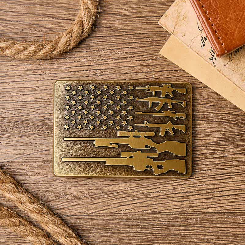 The Patriot Rifle Flag DIY Cowboy Shooting Buckle Leather Belt - image 1