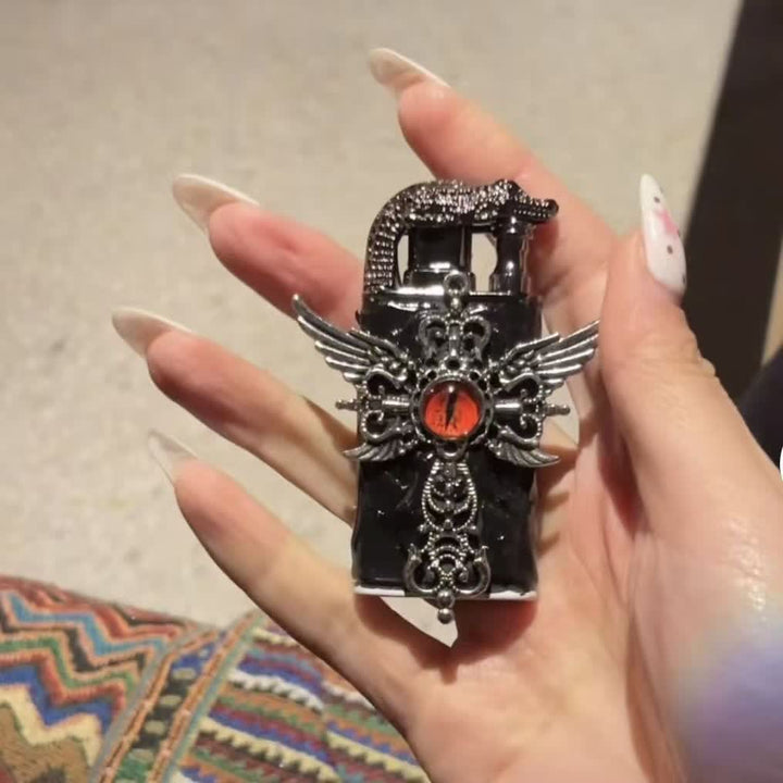 Dragon's Breath Evil Eye Crocodile Head Butane Lighter - Red & Black - image 3