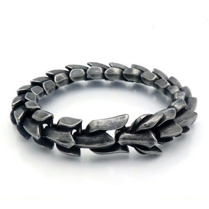 Men's Punk Chunky Heavy Dragon Scale Cuban Bracelet - Oxidized Black - 9.06" / 23cm - image 3