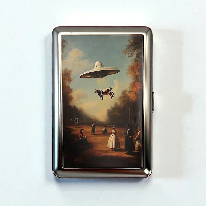 Vintage Aesthetic Pattern Slim Metal Pocket Wallet Case - Style #10 - image 10