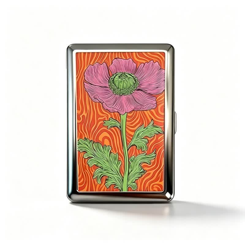 Vintage Aesthetic Pattern Slim Metal Pocket Wallet Case - Style #5 - image 5