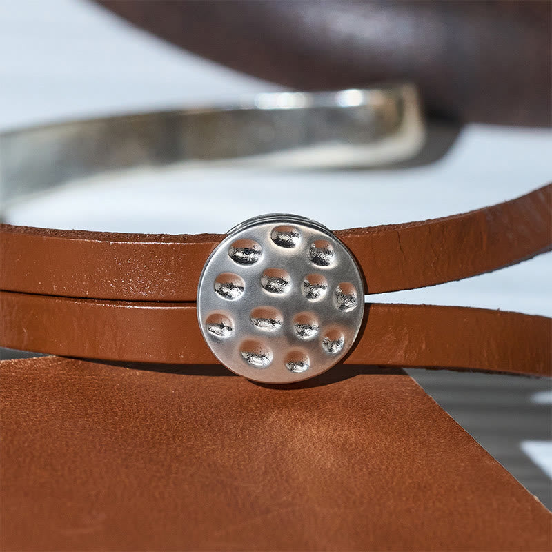 Men's Modern Minimalist Mixed Metal & Leather Bracelet - image 7