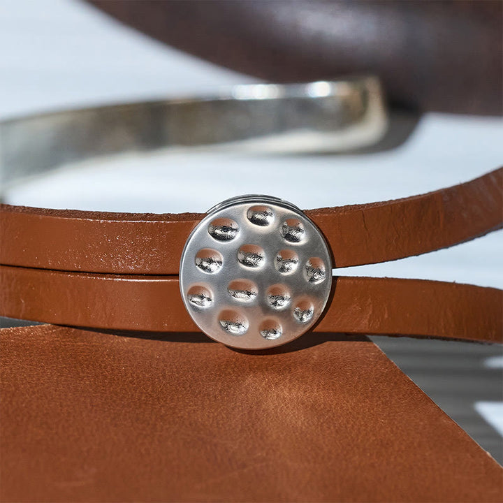 Men's Modern Minimalist Mixed Metal & Leather Bracelet - image 7