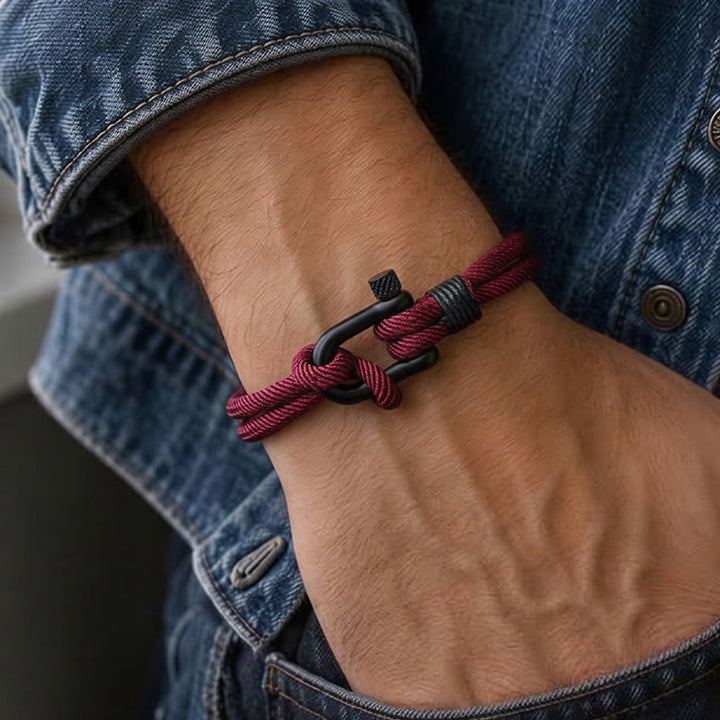 Minimalist Milan Cord Black Stainless Steel U-clasp Bracelet - image 1
