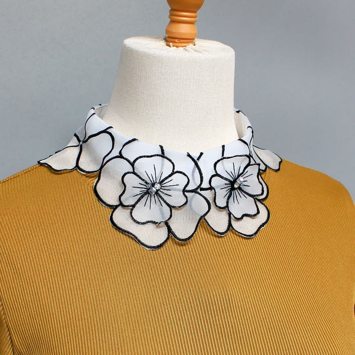 Bloom Organza Floral Embroidered Removable Fake Collar - image 4
