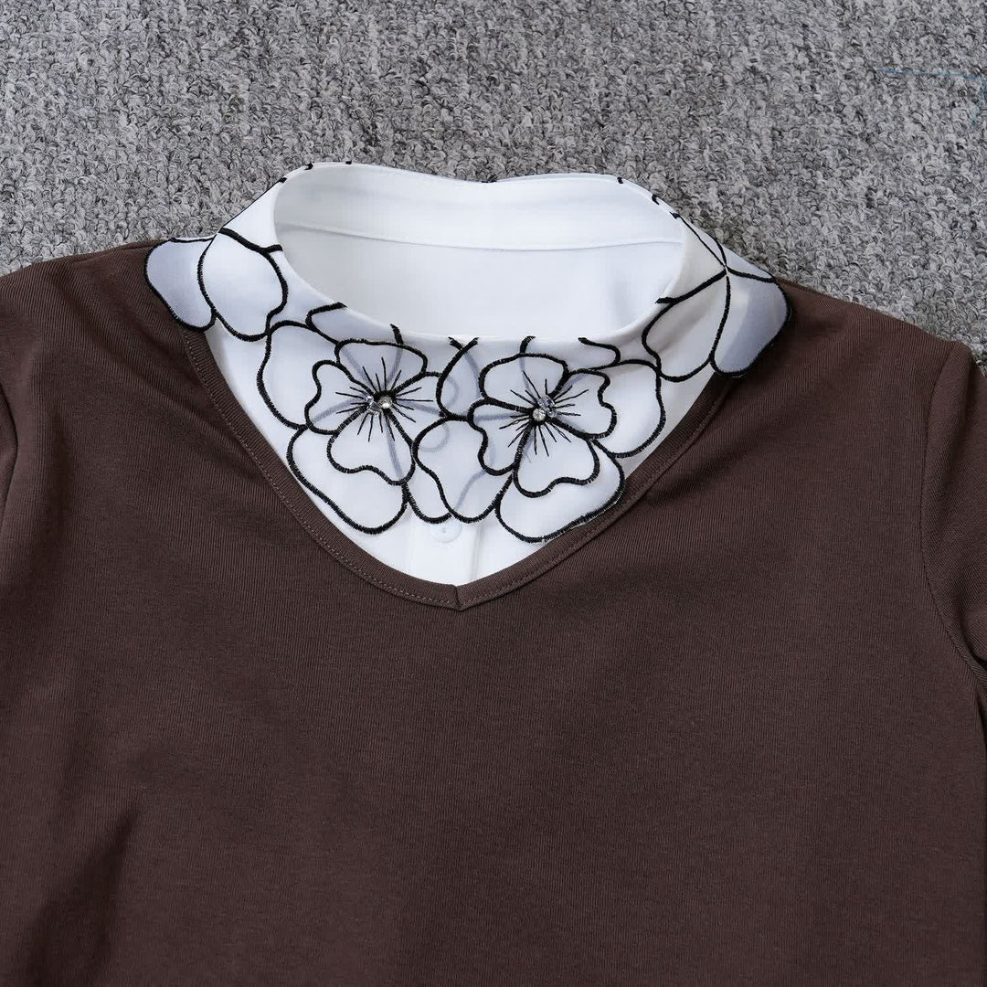 Bloom Organza Floral Embroidered Removable Fake Collar - image 5