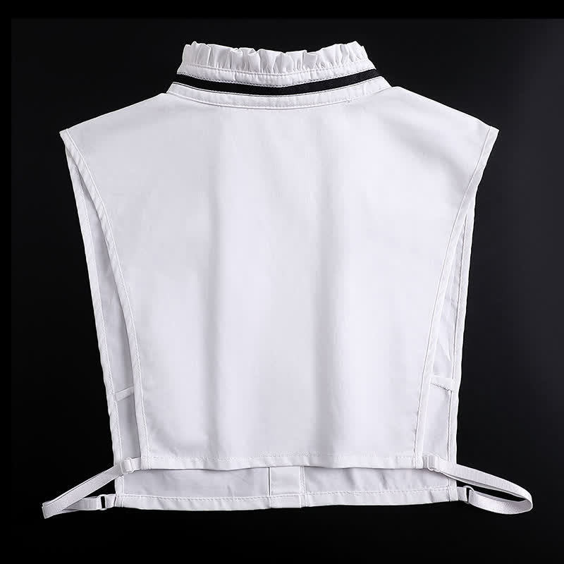 Bow Knot Ribbon Tie White Ruffled Removable Fake Collar - image 3