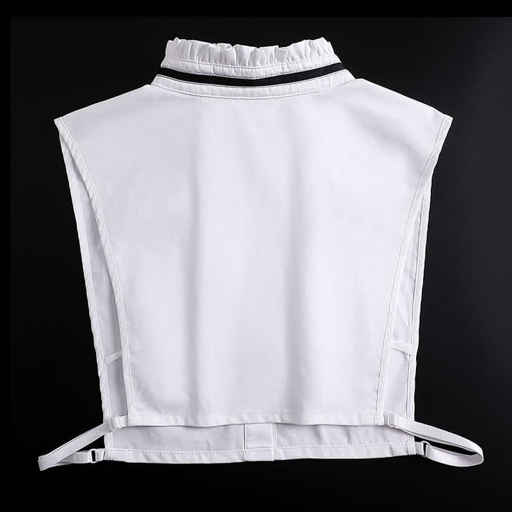 Bow Knot Ribbon Tie White Ruffled Removable Fake Collar - image 3