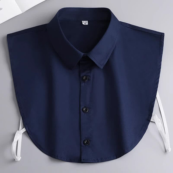 Unisex Classic Solid Color Removable Cotton Fake Collar - Navy - 3XL - image 13