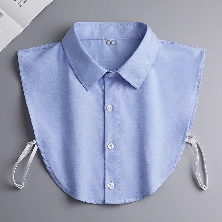 Unisex Classic Solid Color Removable Cotton Fake Collar - Sky Blue - 3XL - image 15