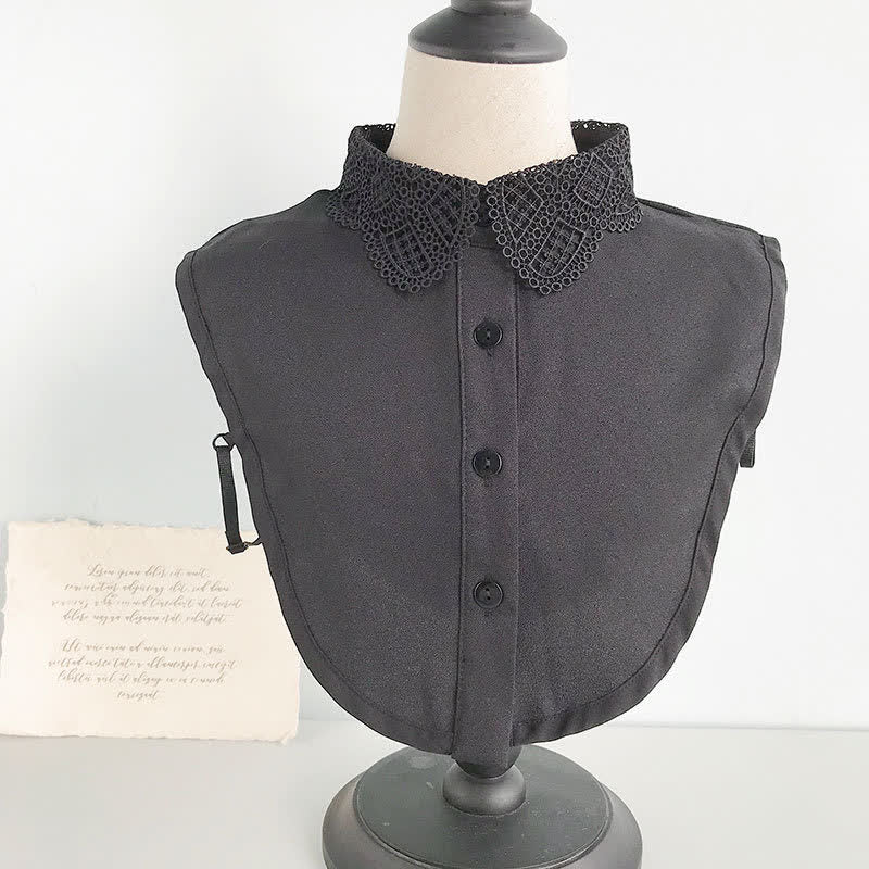 Women's Cute Chiffon Sweet Crochet Lace Detachable Fake Collar - Style #1 - Black - One Size - image 3