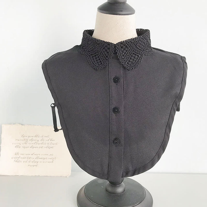 Women's Cute Chiffon Sweet Crochet Lace Detachable Fake Collar - Style #1 - Black - One Size - image 3