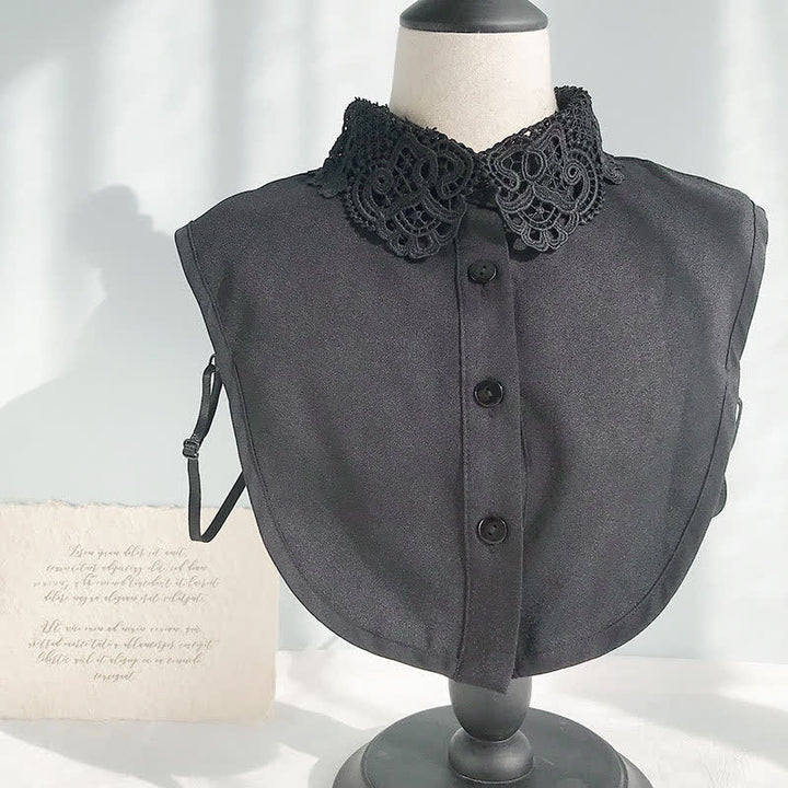 Women's Cute Chiffon Sweet Crochet Lace Detachable Fake Collar - Style #2 - Black - One Size - image 8