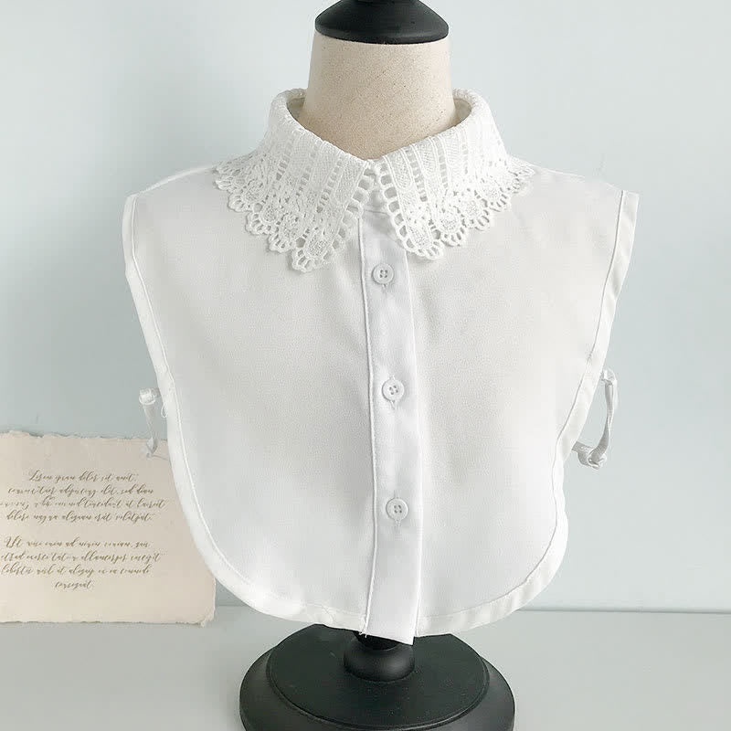 Women's Cute Chiffon Sweet Crochet Lace Detachable Fake Collar - Style #3 - White - One Size - image 9