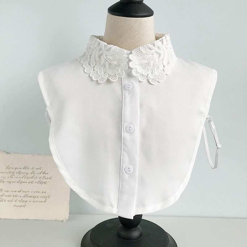 Women's Cute Chiffon Sweet Crochet Lace Detachable Fake Collar - Style #4 - White - One Size - image 11