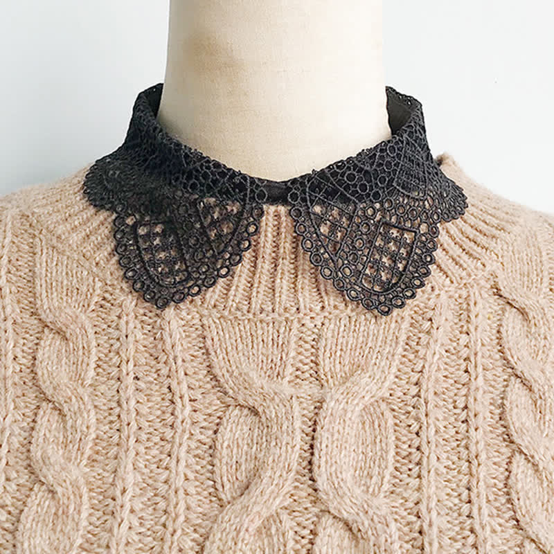 Women's Cute Chiffon Sweet Crochet Lace Detachable Fake Collar - image 4