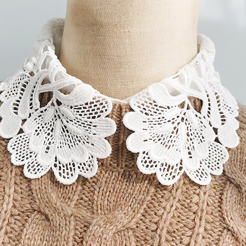 Women's Cute Chiffon Sweet Crochet Lace Detachable Fake Collar - image 13